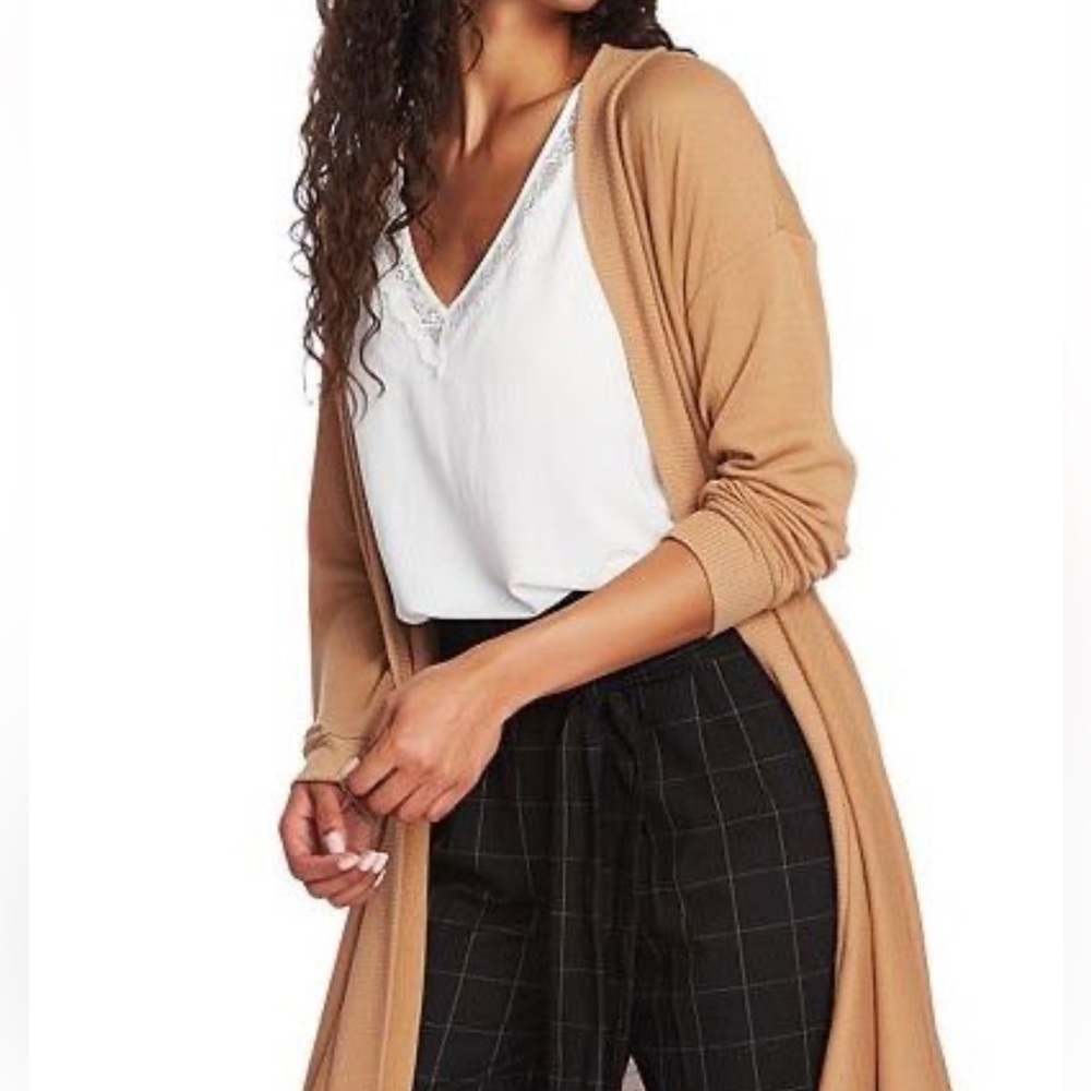1.STATE Long Sleeve Drape Front Maxi Cardigan - Picture 2 of 12